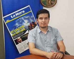 El Director del Instituto ITESUT, Jhoan Mora, visitó las instalaciones de Diario La Hora en Santo Domingo de los Tsáchilas.
